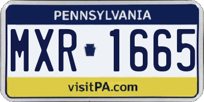 PA license plate MXR1665