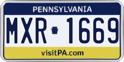 PA license plate MXR1669
