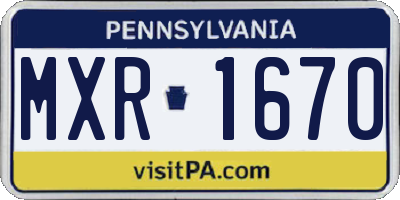 PA license plate MXR1670