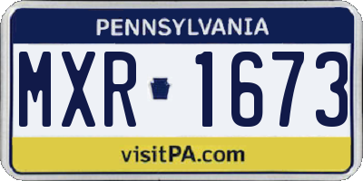 PA license plate MXR1673