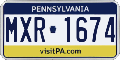PA license plate MXR1674