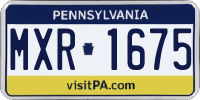 PA license plate MXR1675