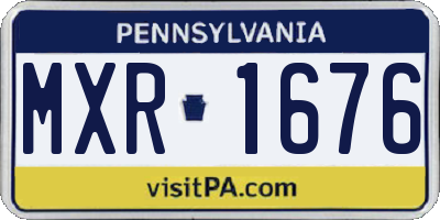 PA license plate MXR1676
