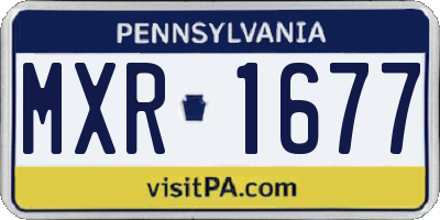 PA license plate MXR1677