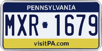 PA license plate MXR1679