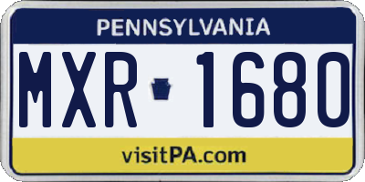 PA license plate MXR1680