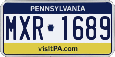 PA license plate MXR1689