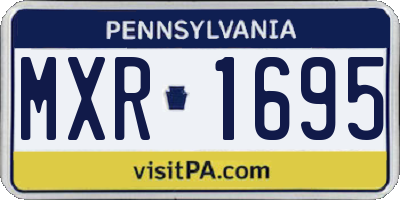 PA license plate MXR1695