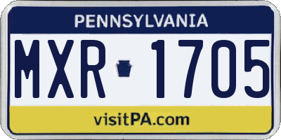 PA license plate MXR1705