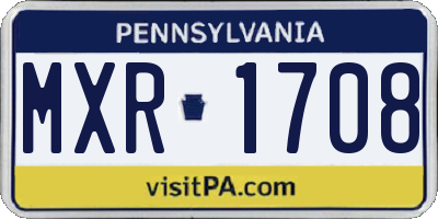 PA license plate MXR1708
