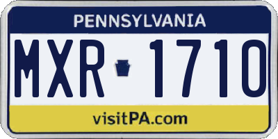 PA license plate MXR1710
