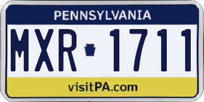 PA license plate MXR1711