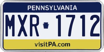 PA license plate MXR1712