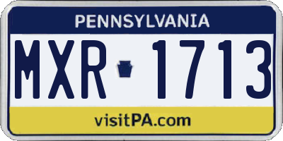 PA license plate MXR1713