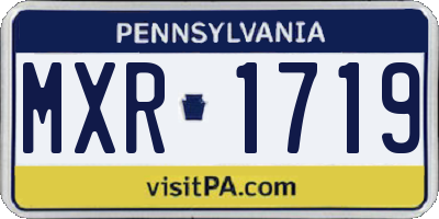 PA license plate MXR1719
