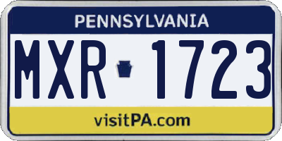PA license plate MXR1723