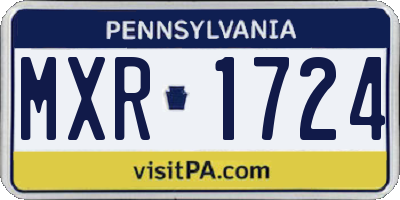 PA license plate MXR1724