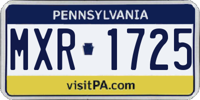 PA license plate MXR1725