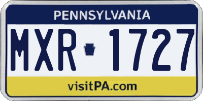 PA license plate MXR1727