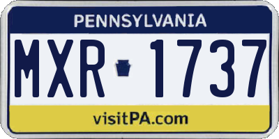PA license plate MXR1737
