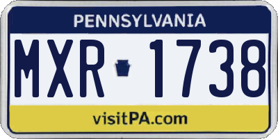 PA license plate MXR1738