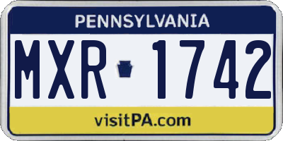 PA license plate MXR1742