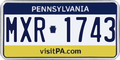 PA license plate MXR1743