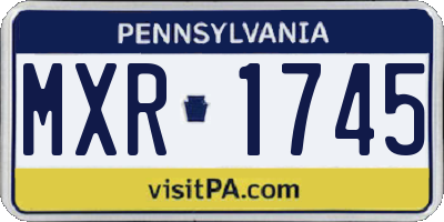 PA license plate MXR1745