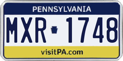 PA license plate MXR1748