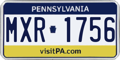 PA license plate MXR1756
