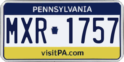 PA license plate MXR1757