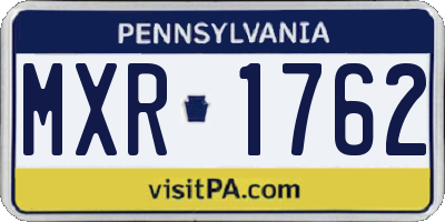 PA license plate MXR1762