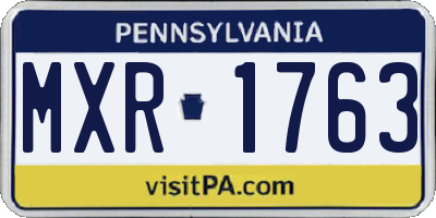 PA license plate MXR1763