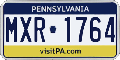 PA license plate MXR1764