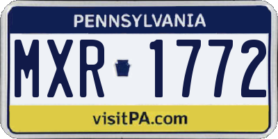 PA license plate MXR1772