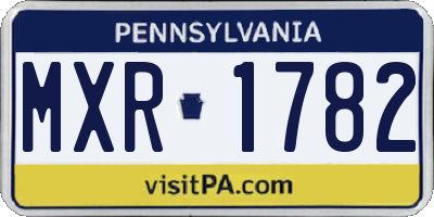 PA license plate MXR1782