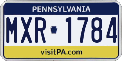 PA license plate MXR1784