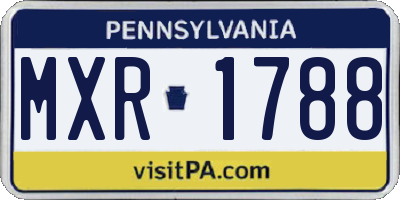 PA license plate MXR1788