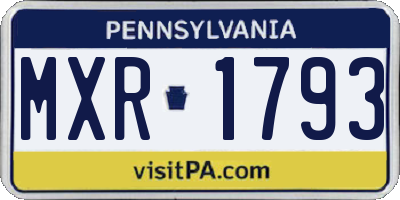 PA license plate MXR1793