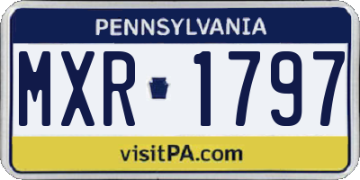 PA license plate MXR1797