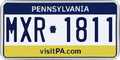 PA license plate MXR1811