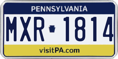 PA license plate MXR1814