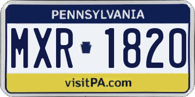 PA license plate MXR1820