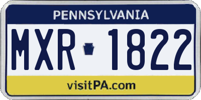 PA license plate MXR1822