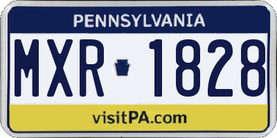 PA license plate MXR1828