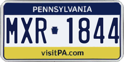 PA license plate MXR1844