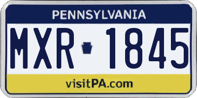 PA license plate MXR1845