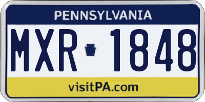 PA license plate MXR1848