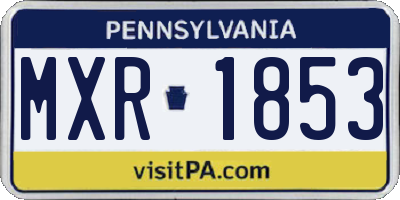 PA license plate MXR1853