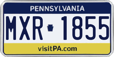 PA license plate MXR1855